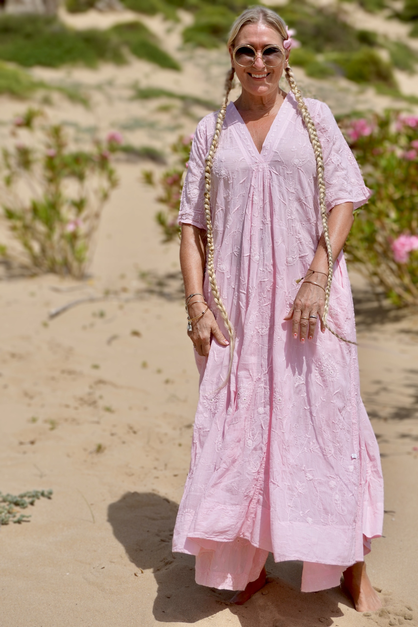 ANITA COTTON MAXI DRESS IBIZA PINK 