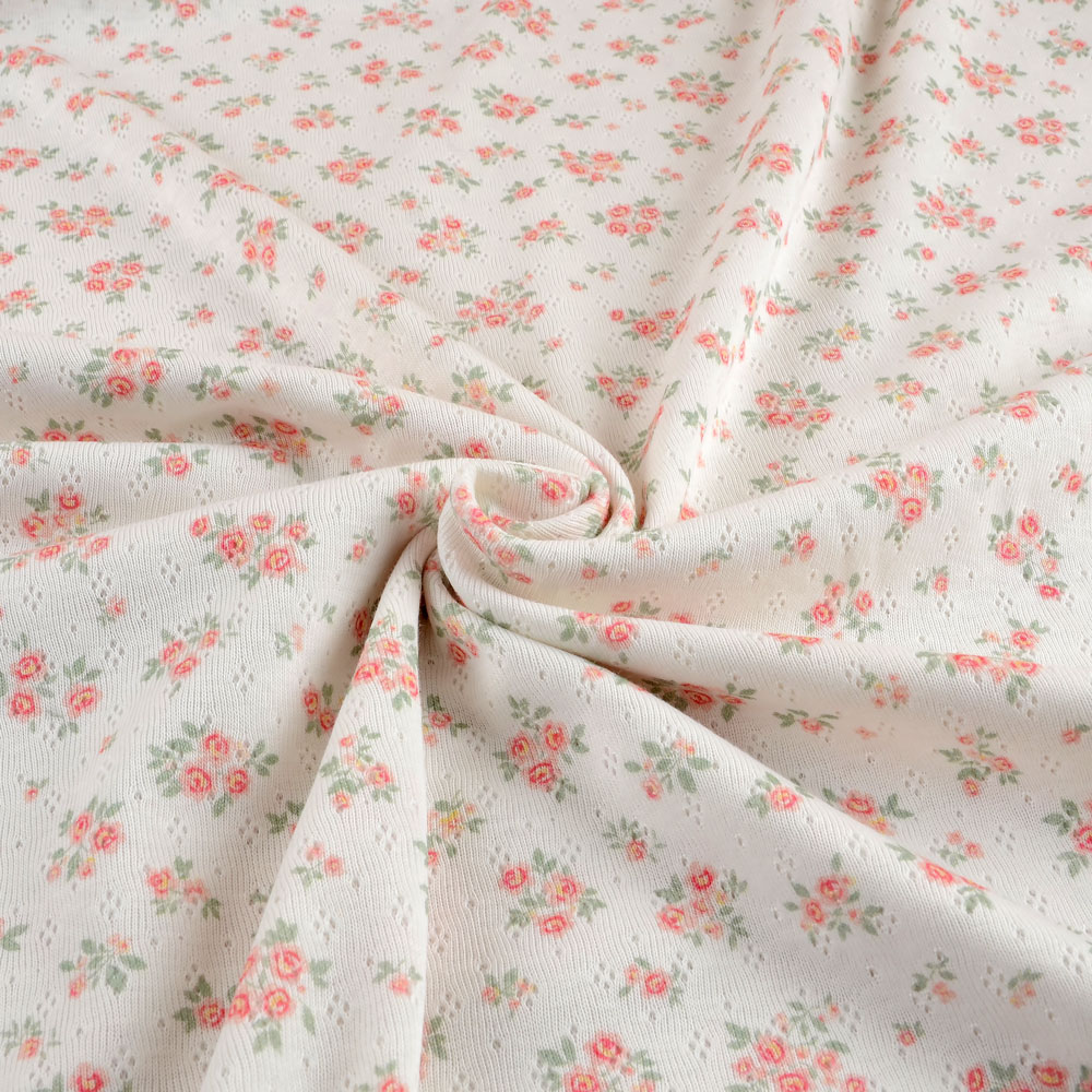 PINK ROSES - POINTELLE JERSEY