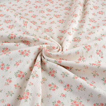 PINK ROSES - POINTELLE JERSEY