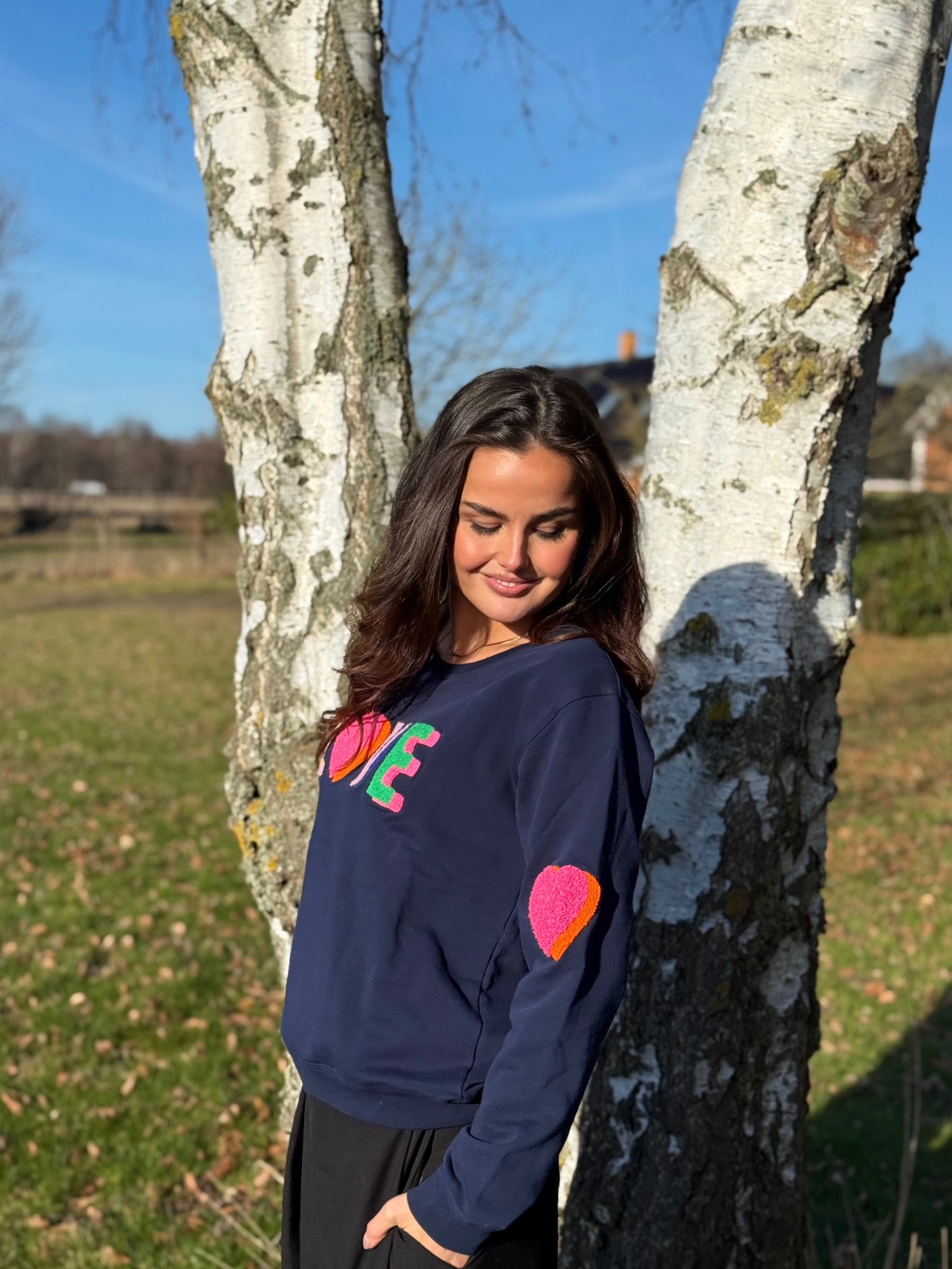 Is-LOVE multi NAVY sweat shirt - 2