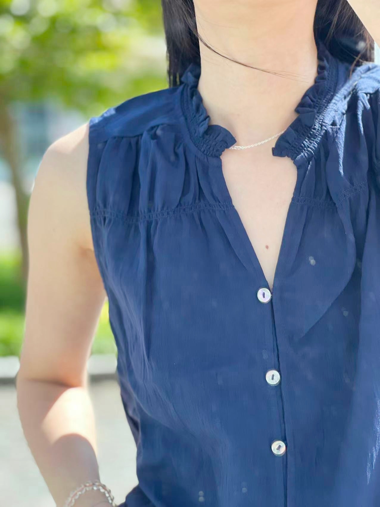 FREE/QUENT Esally Blouse Navy - 4