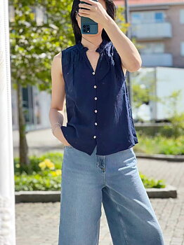 FREE/QUENT Esally Blouse Navy