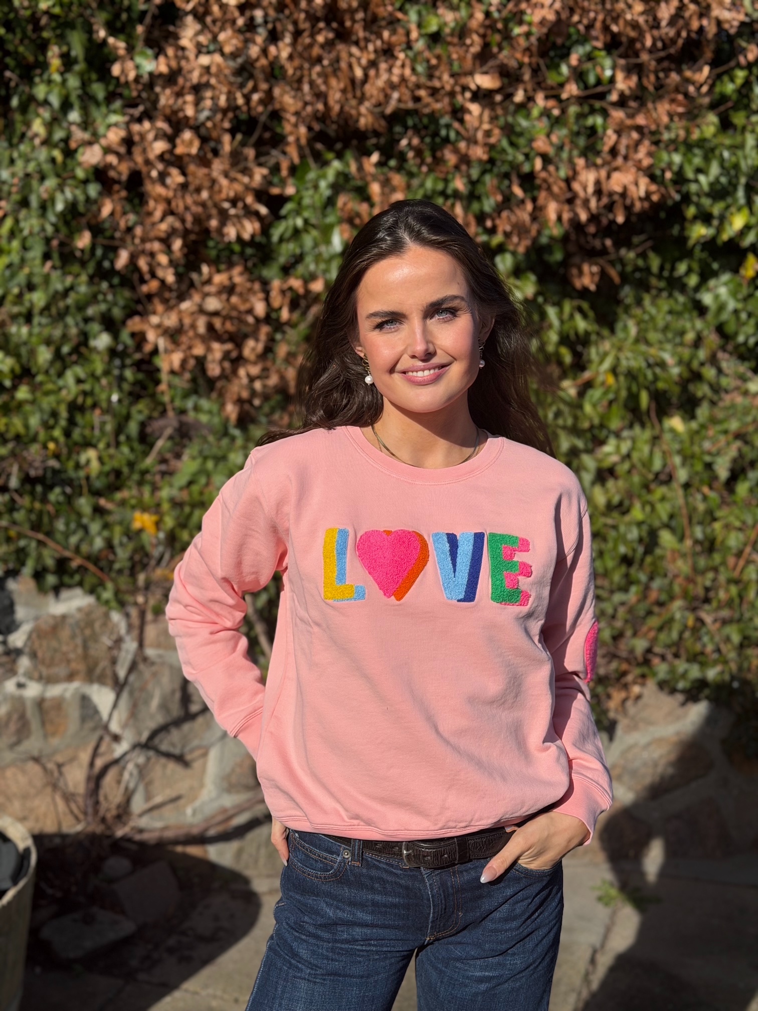 Is-LOVE multi rose-pink sweat shirt - 6