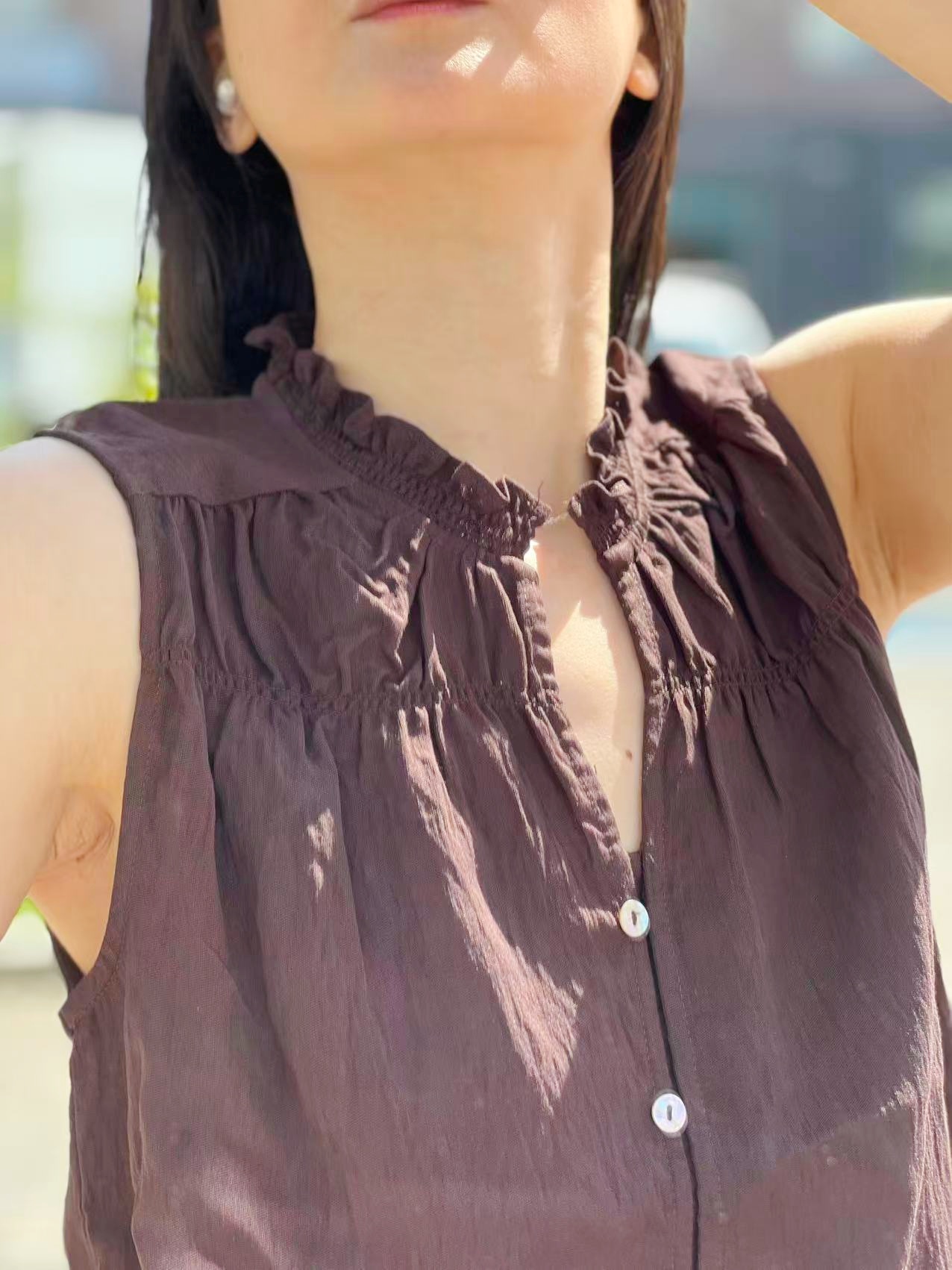 FREE/QUENT Esally Blouse Coffee - 3