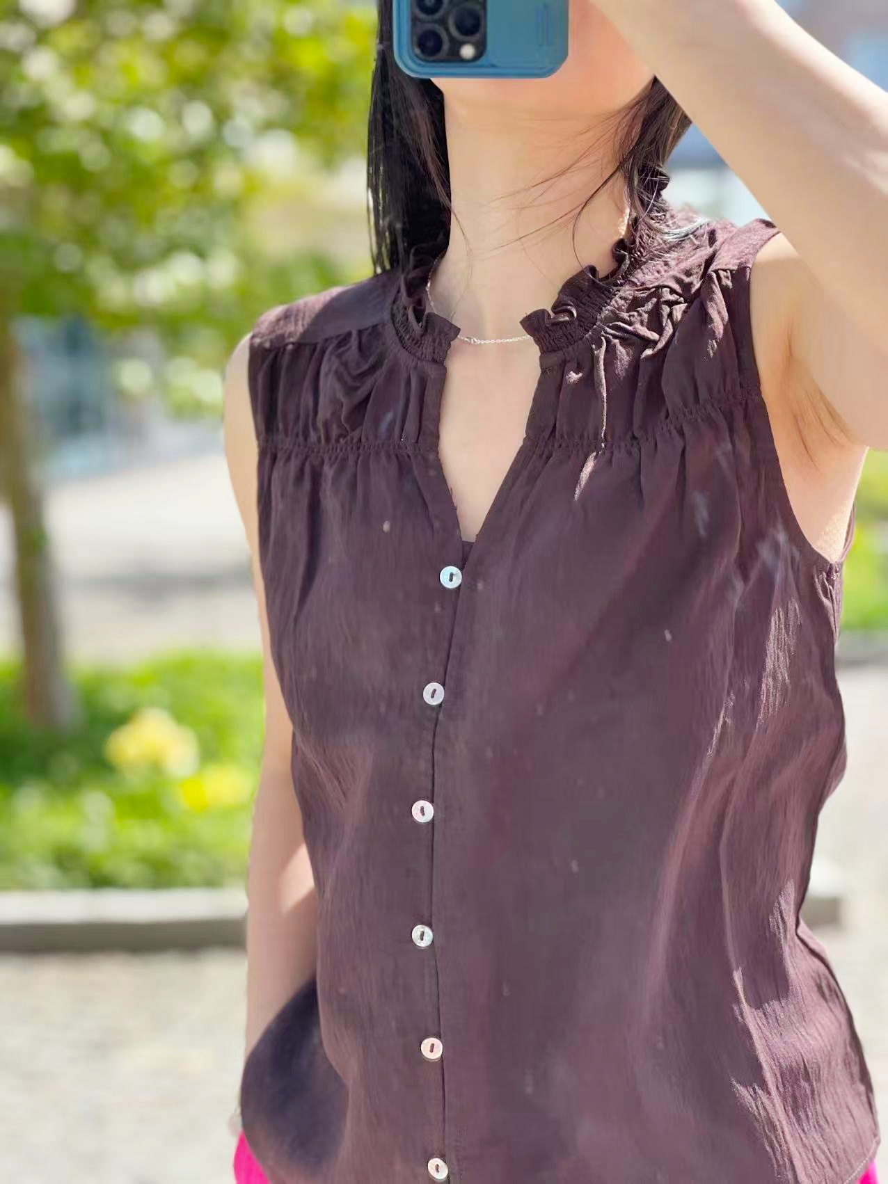 FREE/QUENT Esally Blouse Coffee - 2