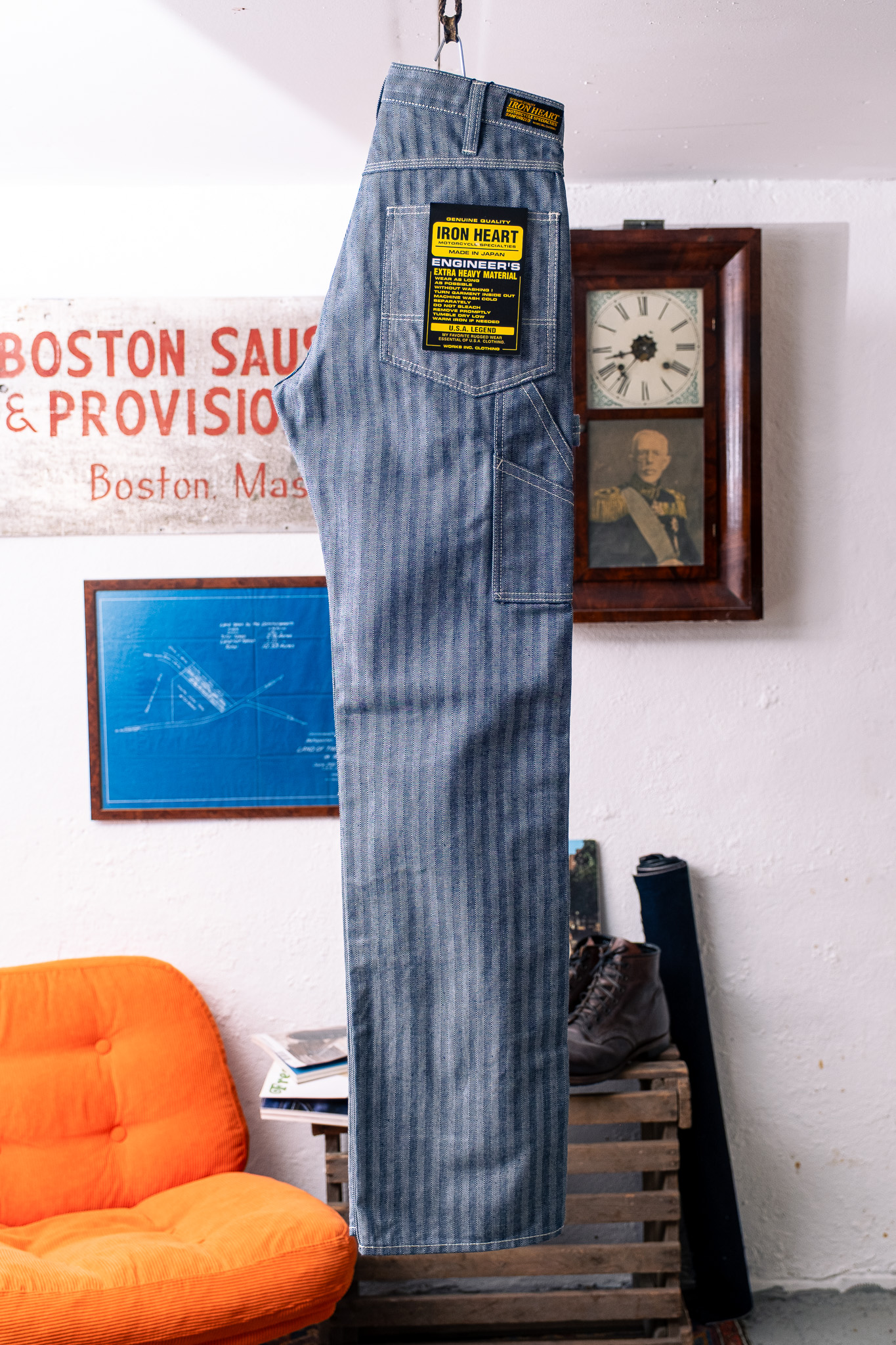 Iron Heart - IH-830-IND 10.5oz Herringbone Painter’s Pants Indigo