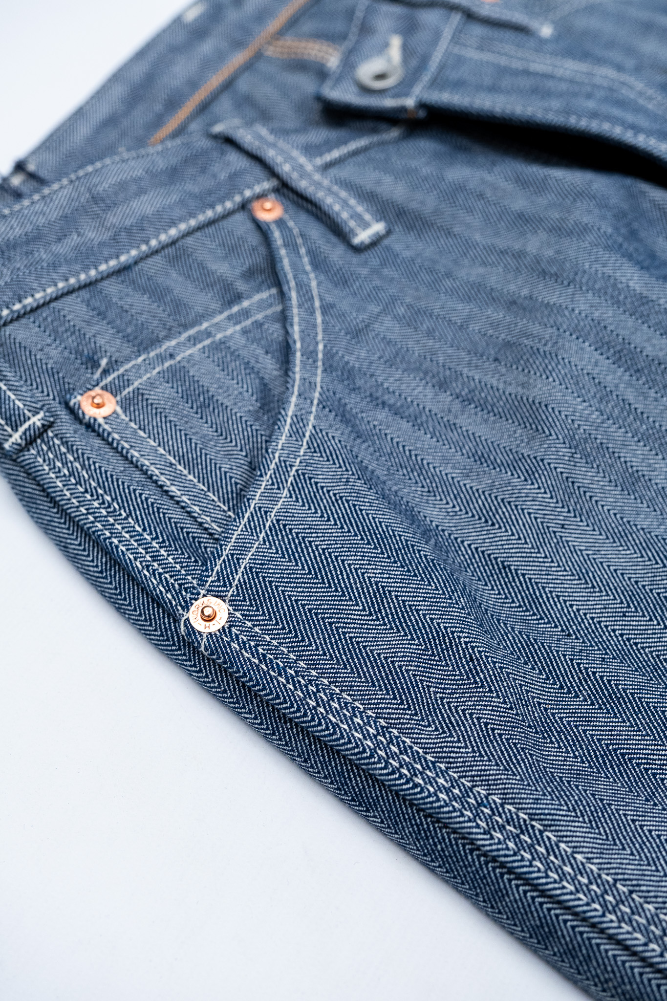 Iron Heart - IH-830-IND 10.5oz Herringbone Painter’s Pants Indigo - 5