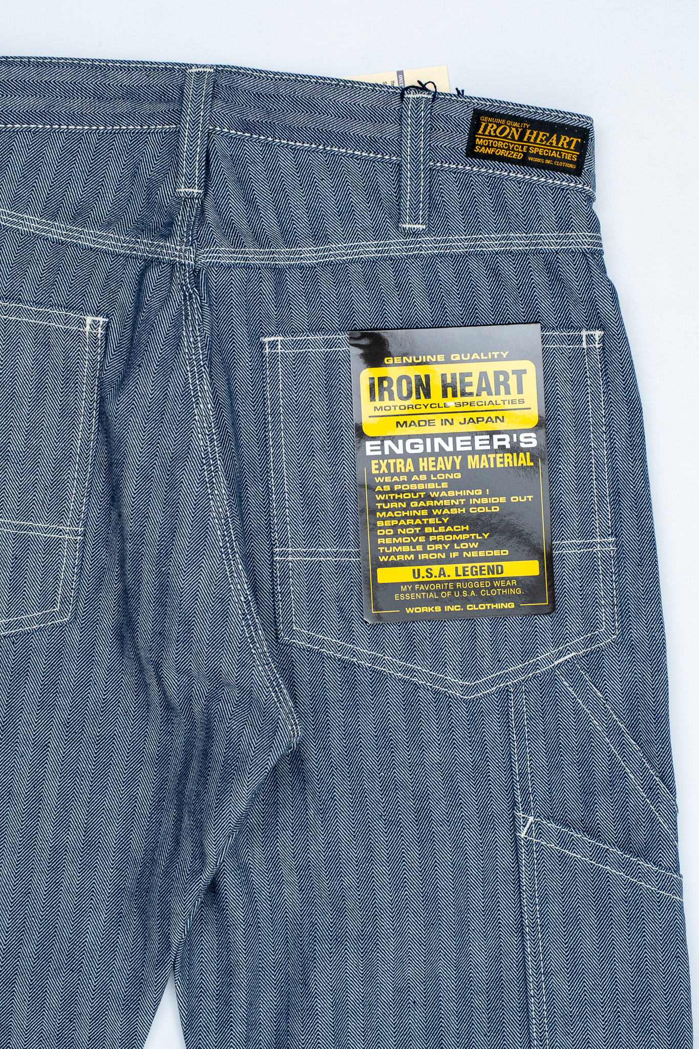Iron Heart - IH-830-IND 10.5oz Herringbone Painter’s Pants Indigo - 9