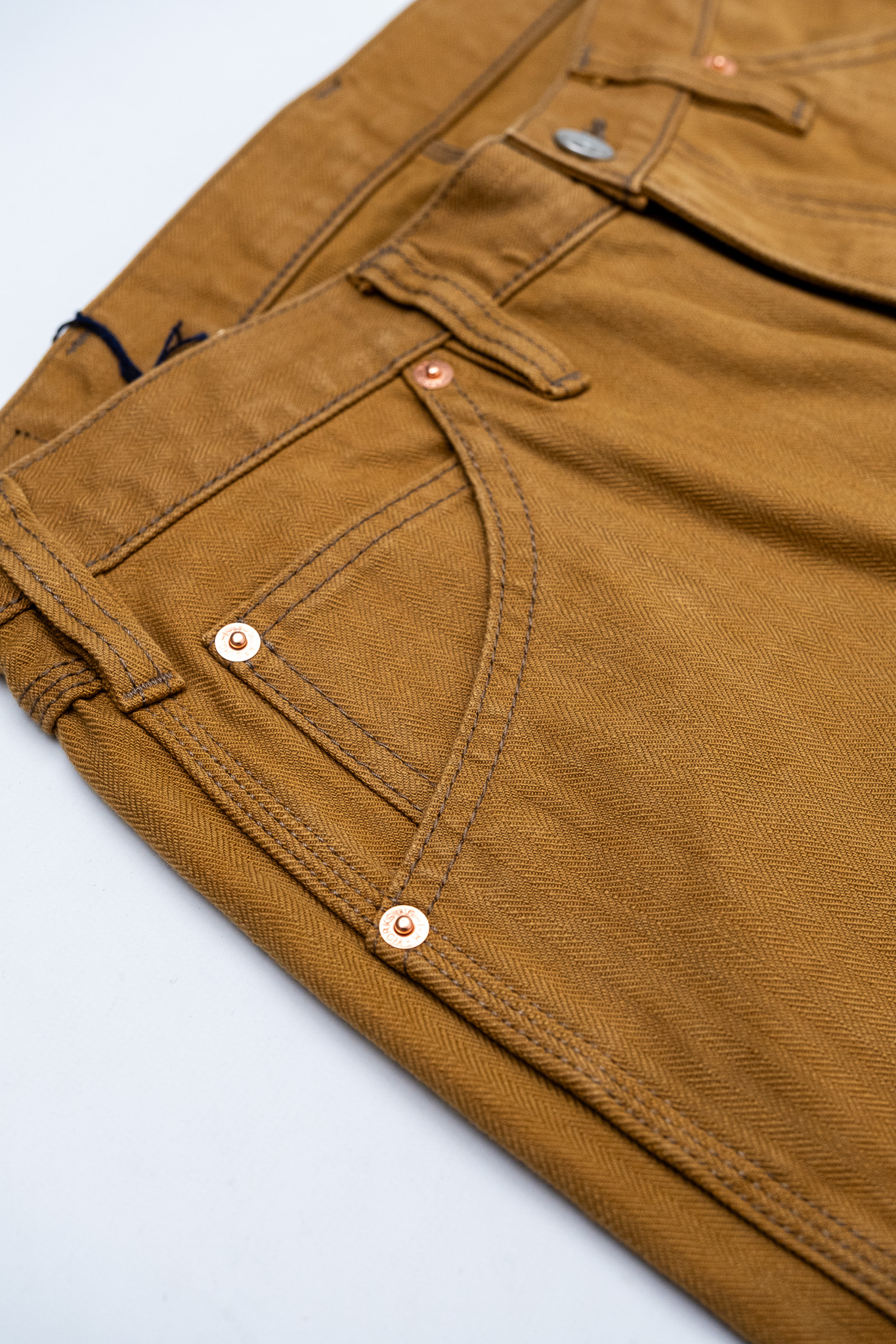 Iron Heart - IH-831-BRN 10.5oz Herringbone Painter’s Pants Brown - 4