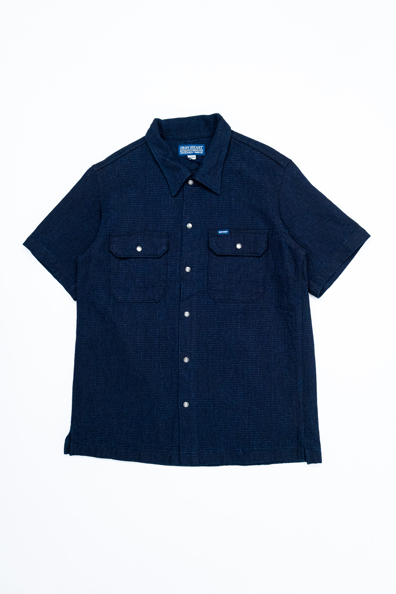 Iron Heart - IHSH-445-IND 10oz Dobby Cloth Short Sleeve Mechanic Shirt Indigo - 2