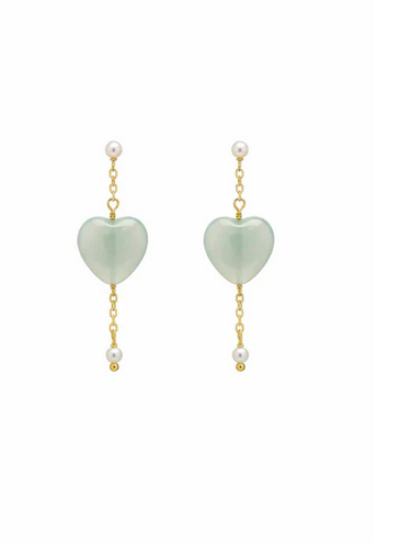 Aura Heart Aventurine örhänge