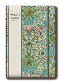 Anteckningsbok linjerad i A5 – Golden Lily Green av William Morris 192 sidor