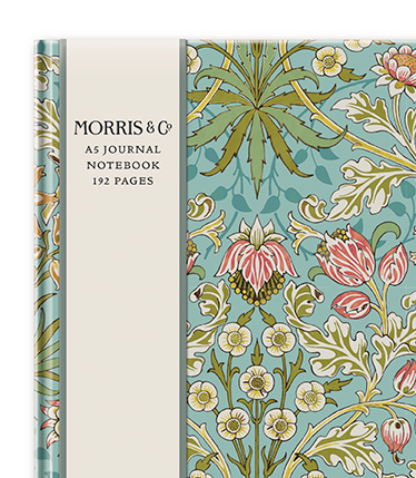 Anteckningsbok linjerad i A5 – Golden Lily Green av William Morris 192 sidor - 3