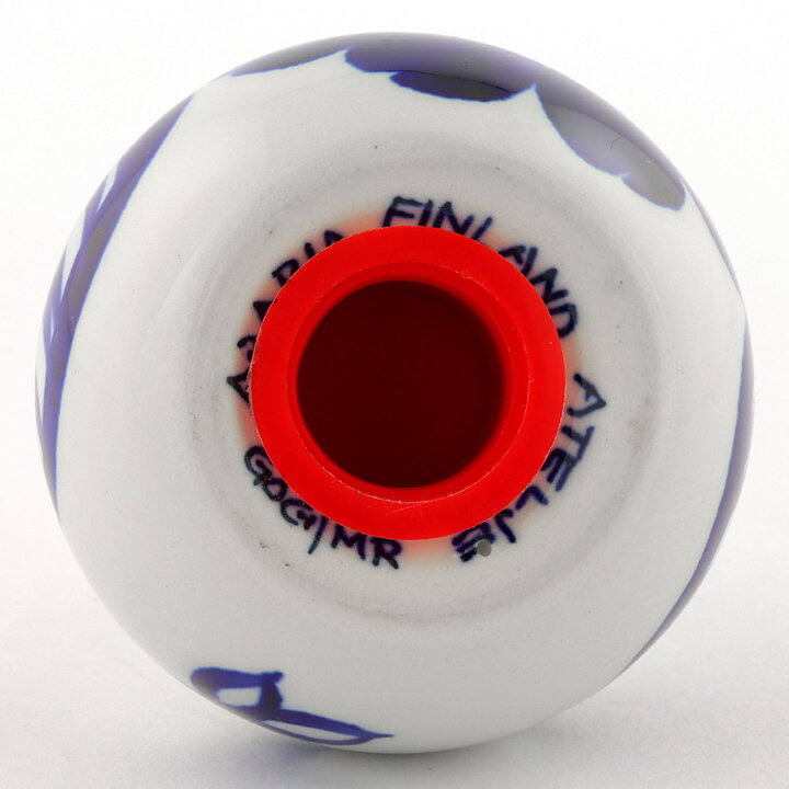 Gunvor Olin-Grönqvist (Köökki 1960) Rounded Shaker with Hand-Painted Blue Flower Decor 6 cm