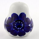 Gunvor Olin-Grönqvist (Köökki 1960) Rounded Shaker with Hand-Painted Blue Flower Decor 6 cm