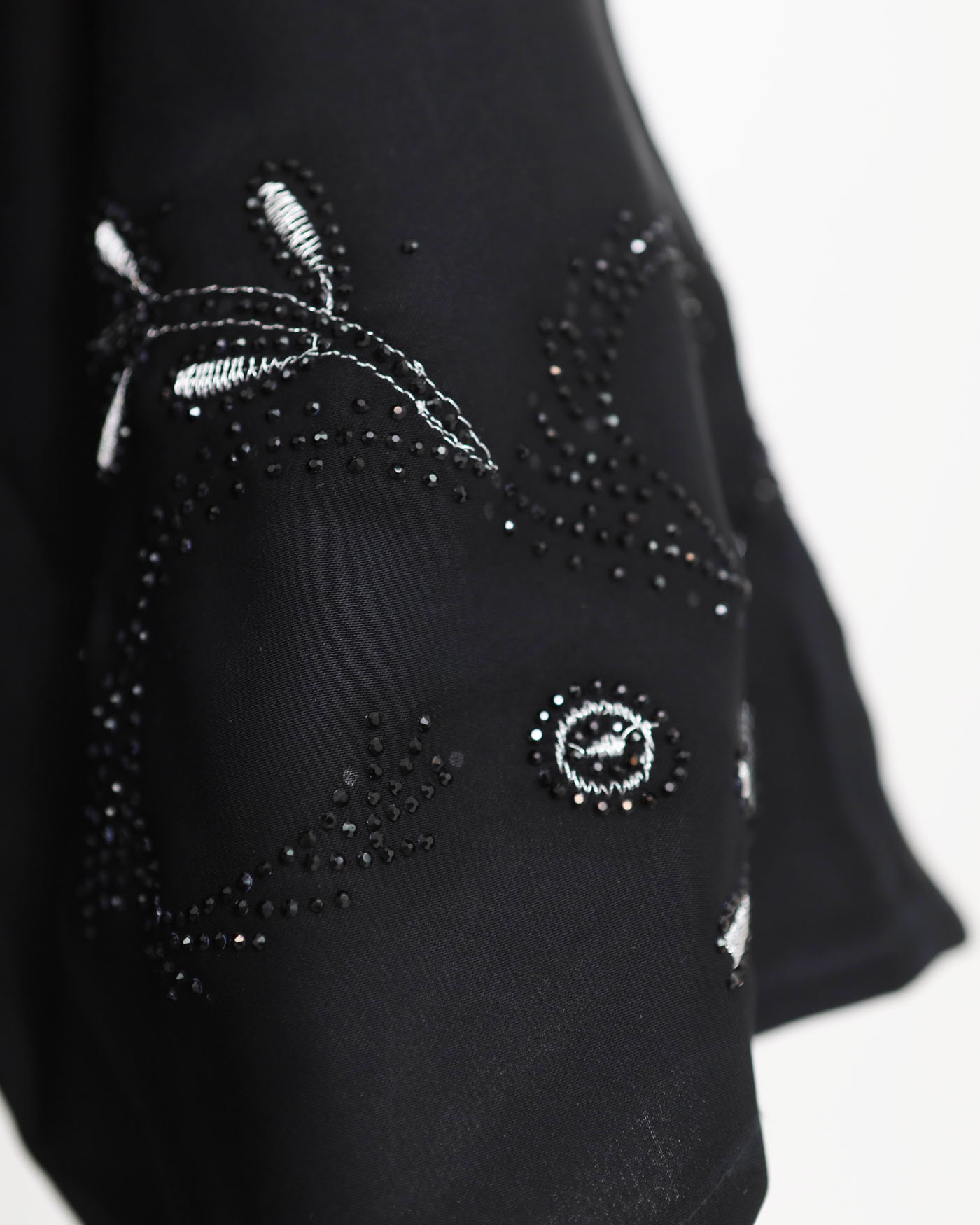 Decorated Abaya in Nida fabric - Black - 6