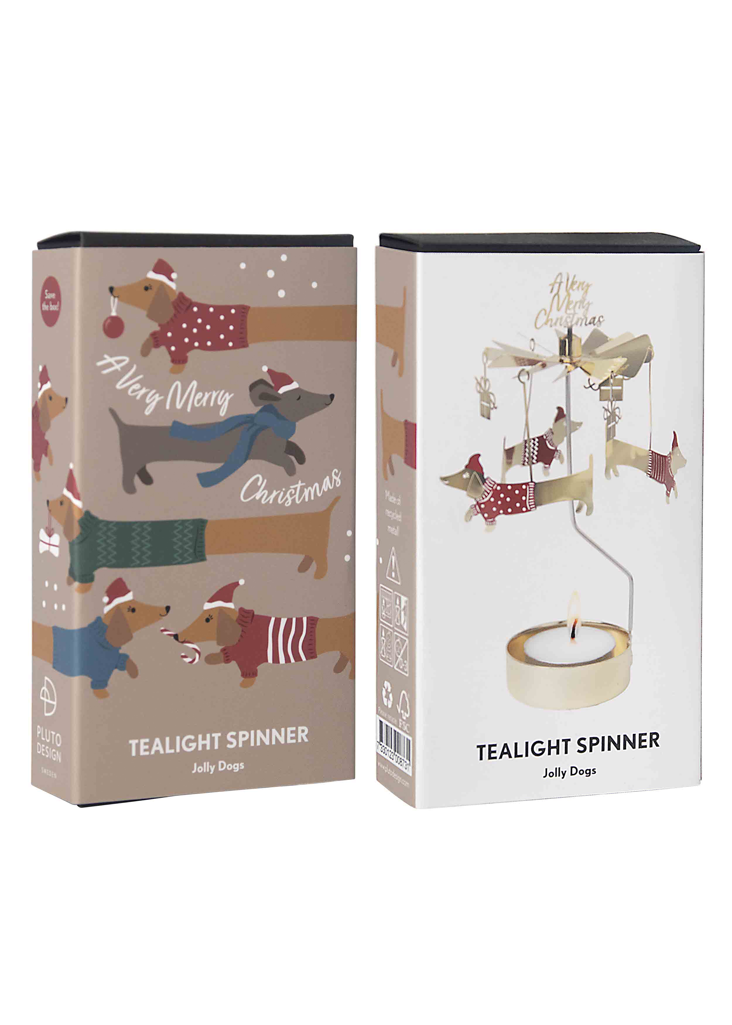 TEALIGHT SPINNER JOLLY DOG