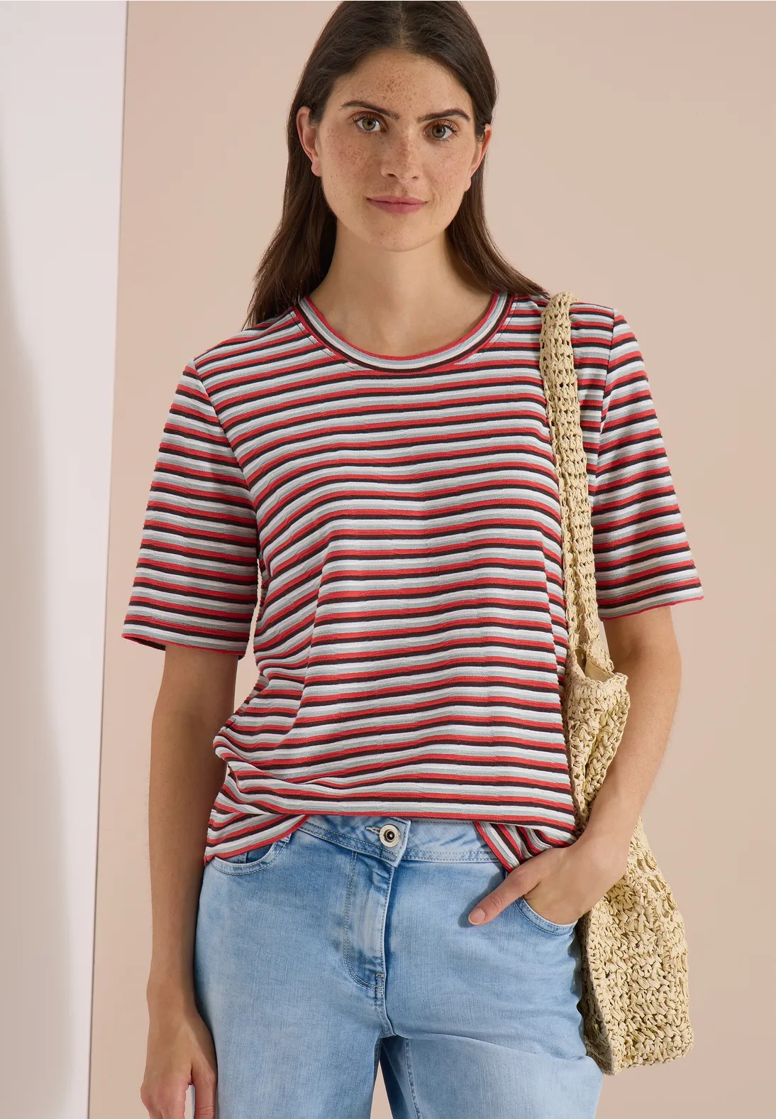 Structured Stripe Shirt - Brown Cacao - Cecil