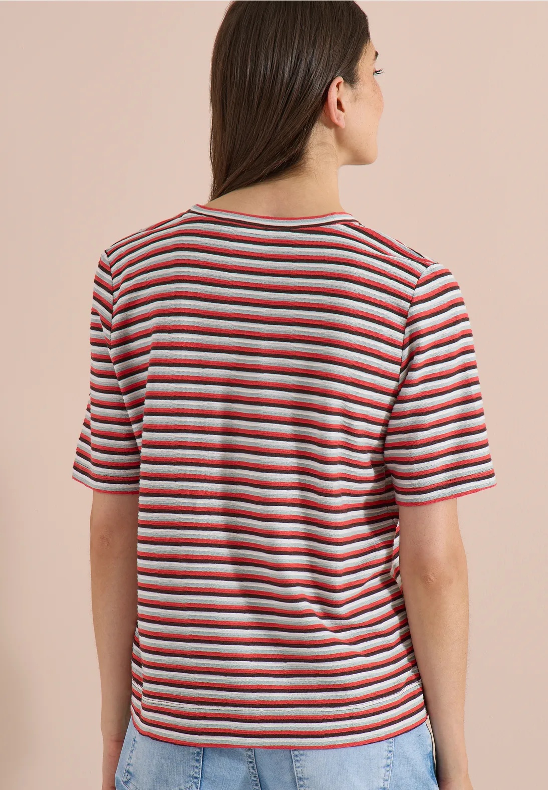 Structured Stripe Shirt - Brown Cacao - Cecil - 3