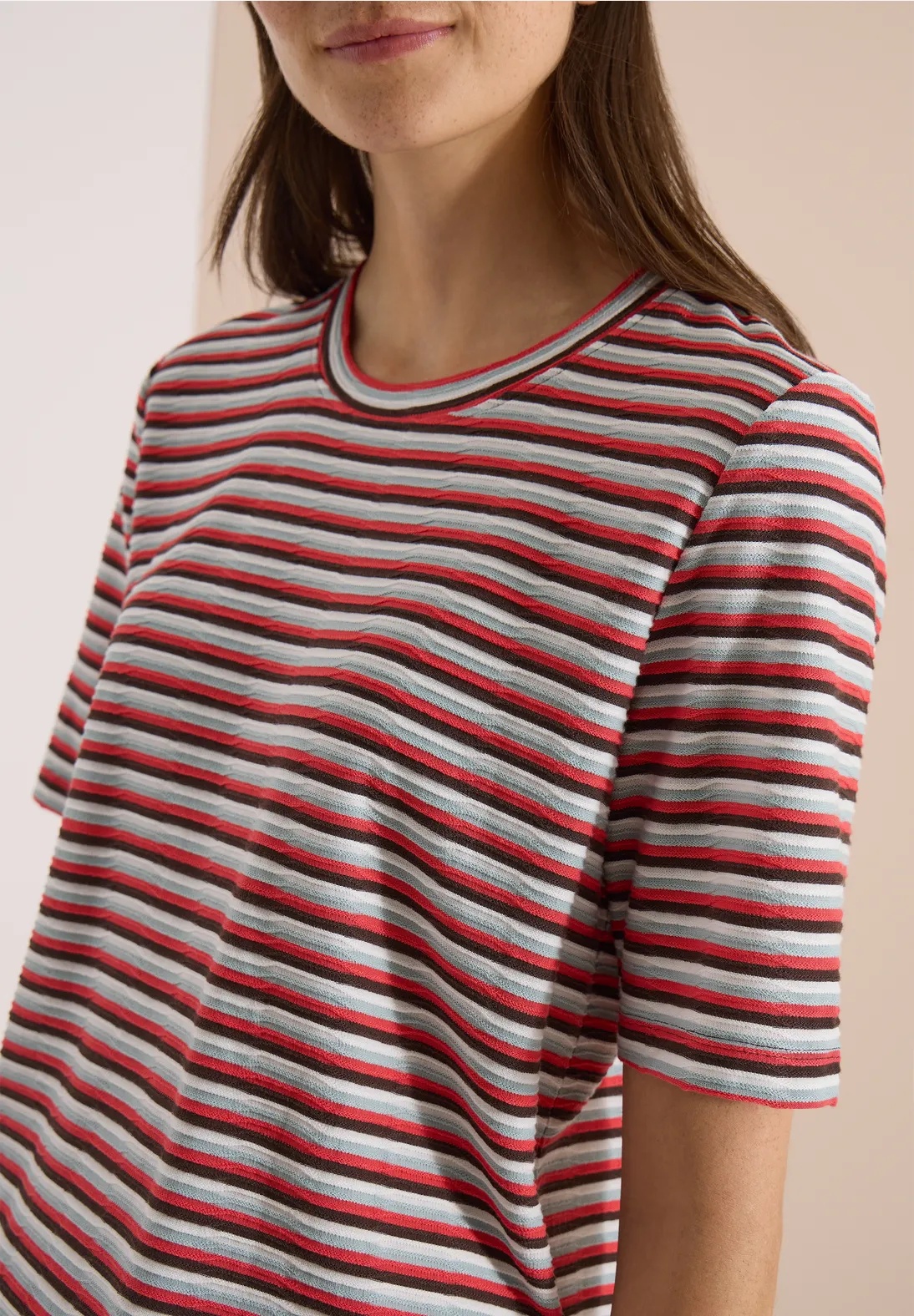 Structured Stripe Shirt - Brown Cacao - Cecil - 4