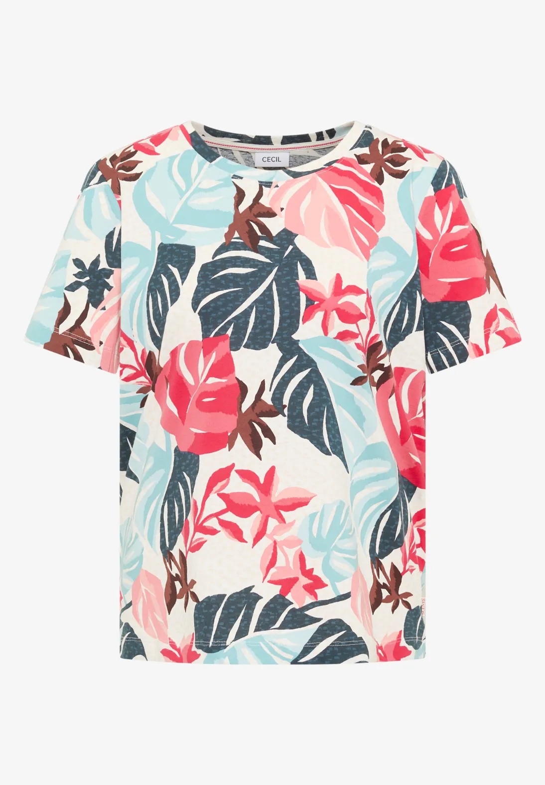 Multi AOP Basic Shirt - Light Alabaster White - Cecil - 4
