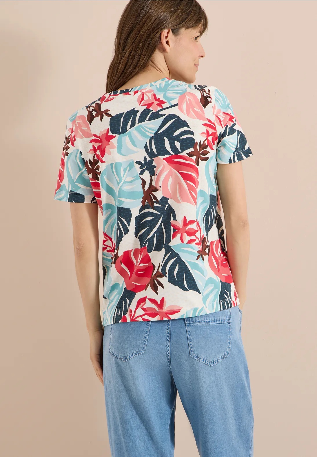 Multi AOP Basic Shirt - Light Alabaster White - Cecil - 3