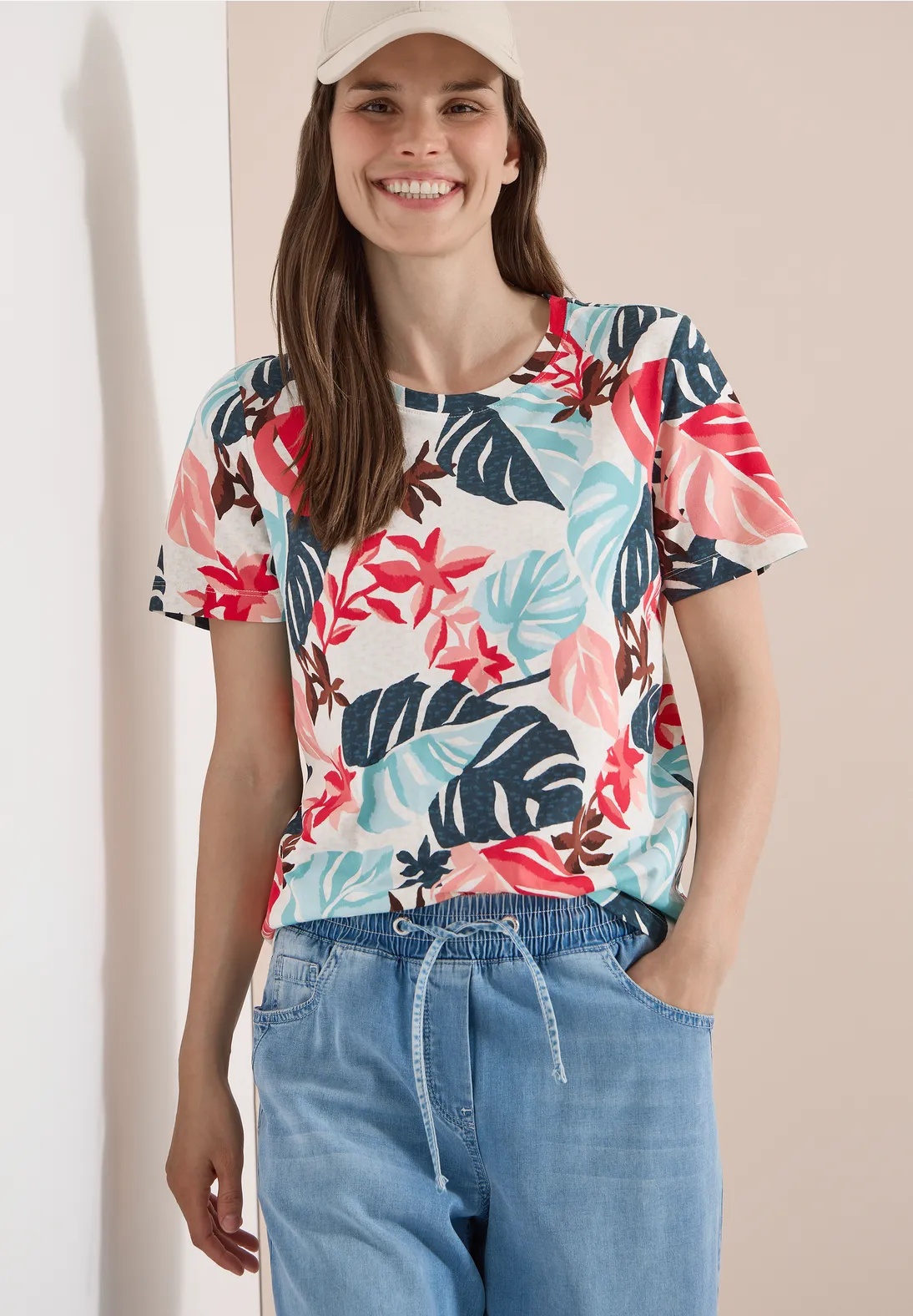 Multi AOP Basic Shirt - Light Alabaster White - Cecil