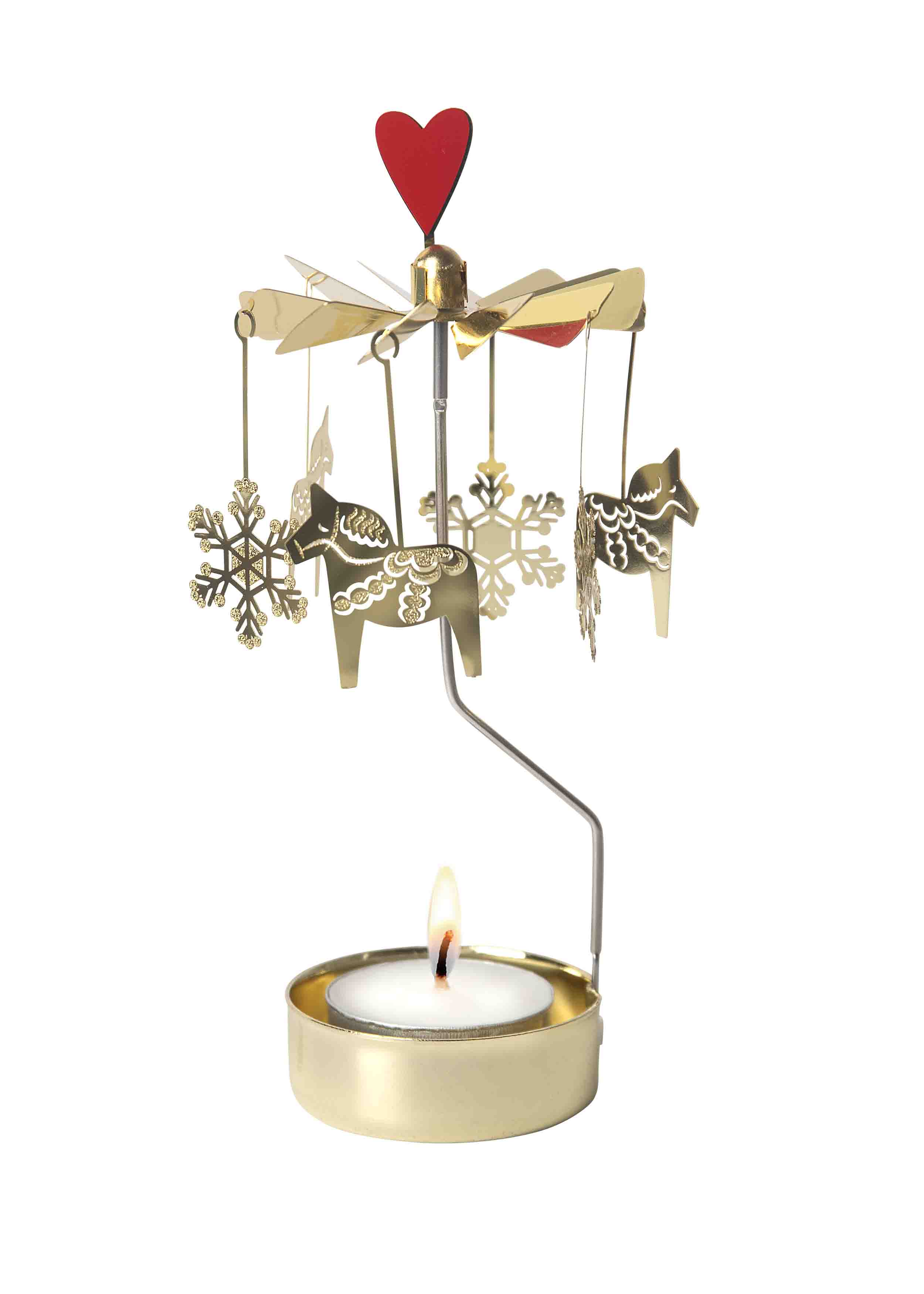 TEALIGHT SPINNER CHRISTMAS HORSE - 3