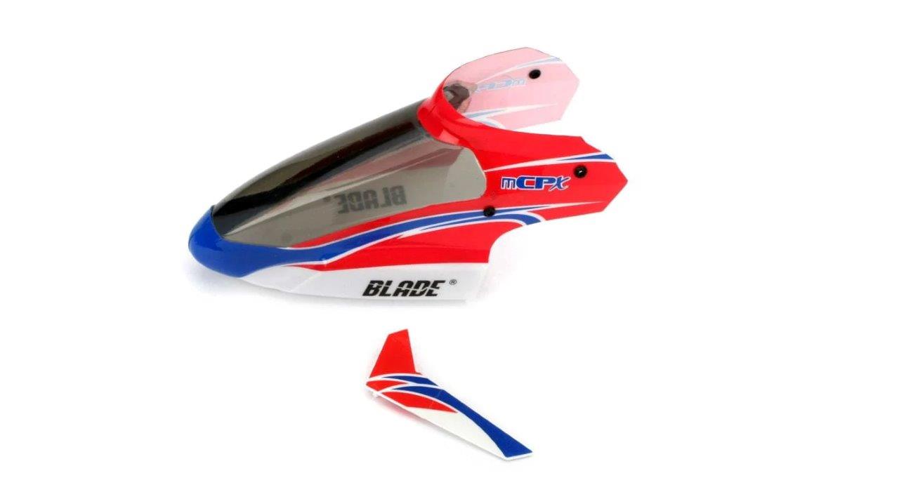 BLADE Complete Red Canopy with Vertical Fin mCP X