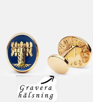 Skultuna kalvosinnappi Maisema Blekinge kulta/sininen