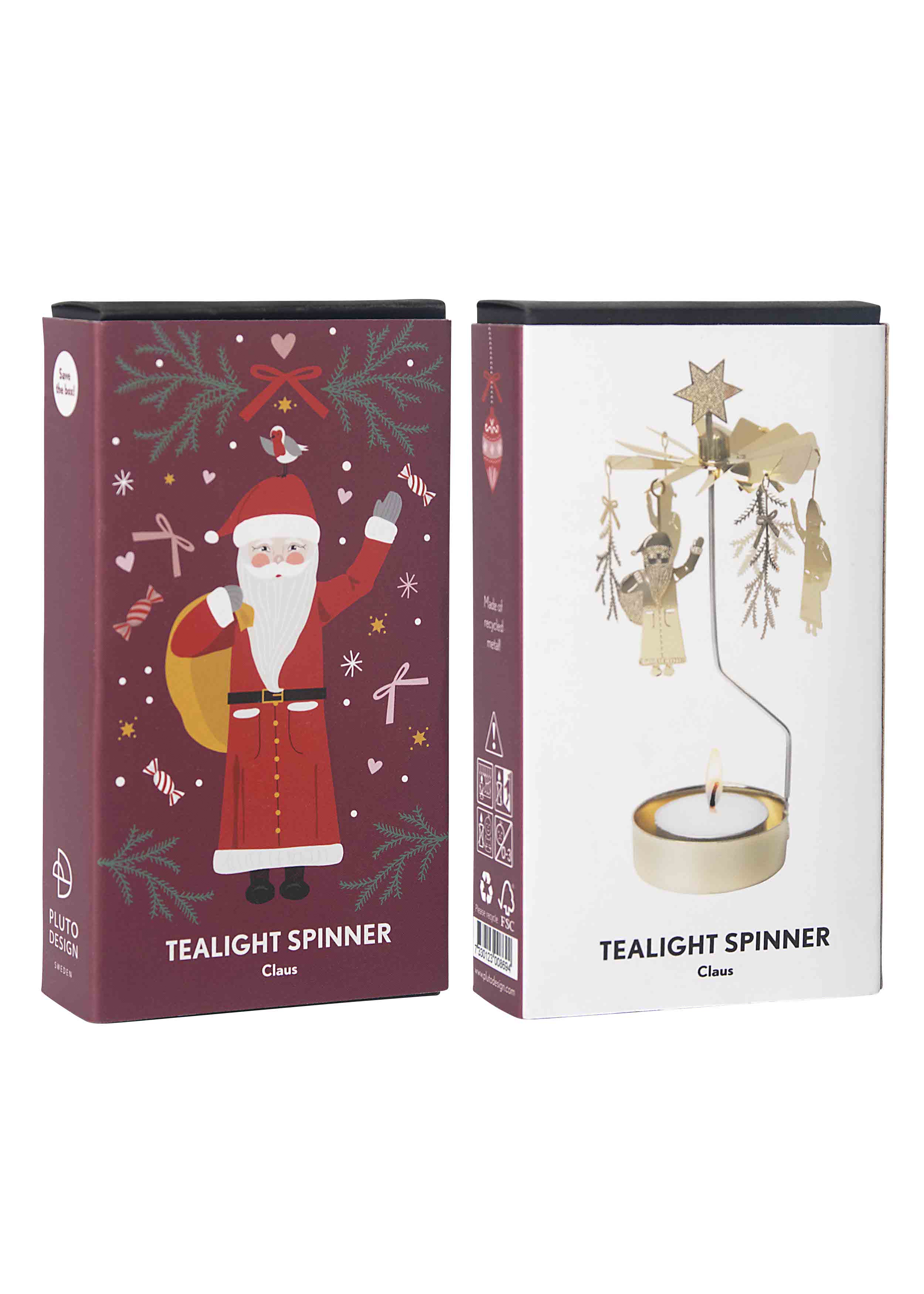 TEALIGHT SPINNER CLAUS