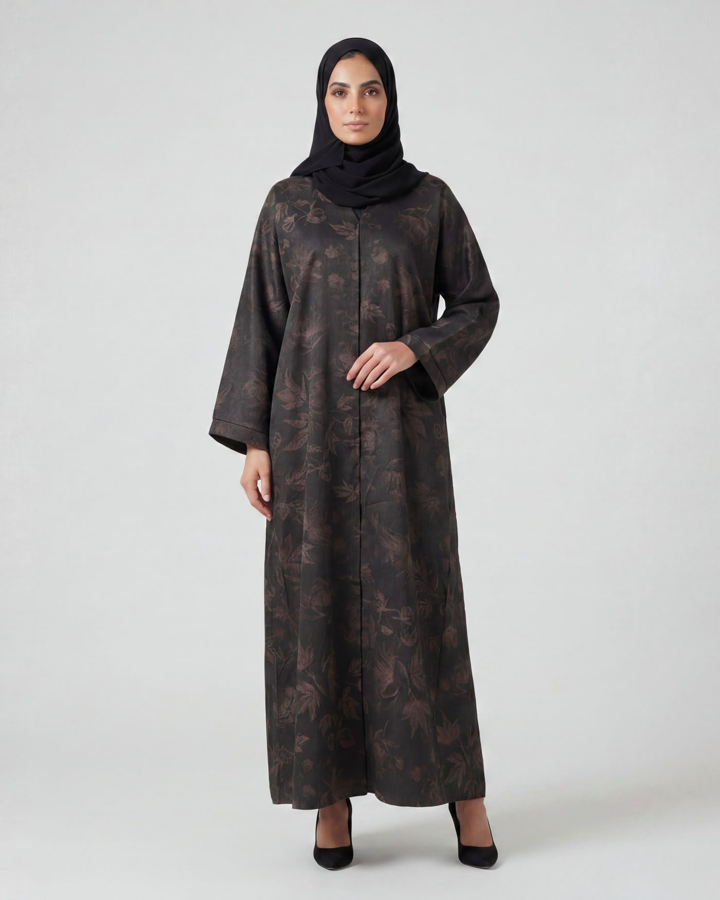 Open Abaya - Brown - 2