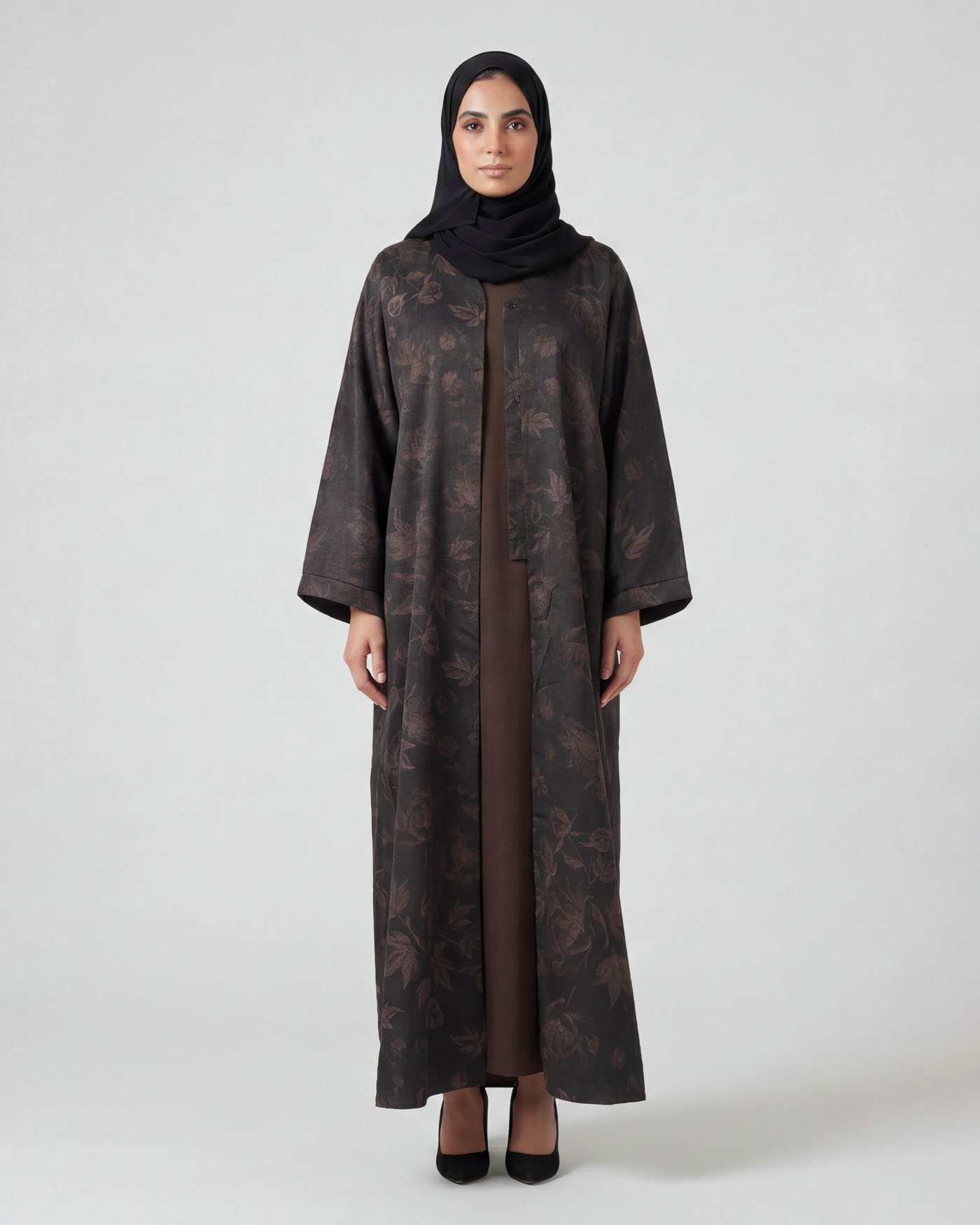 Open Abaya - Brown - 5