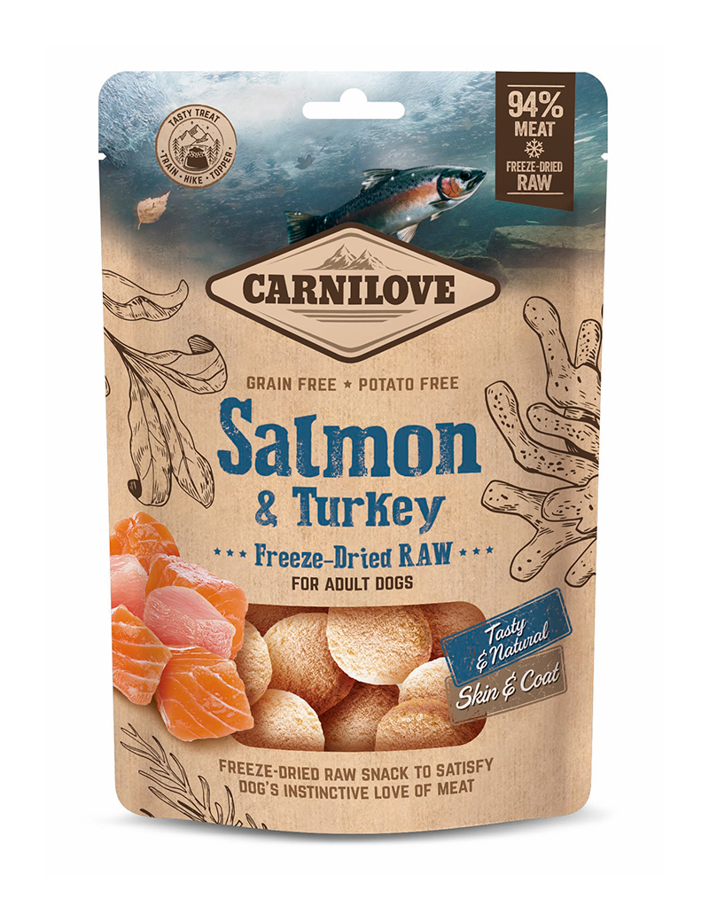 Carnilove Raw Freeze-Dried Dog Treats – Salmon & Turkey 60g - 2