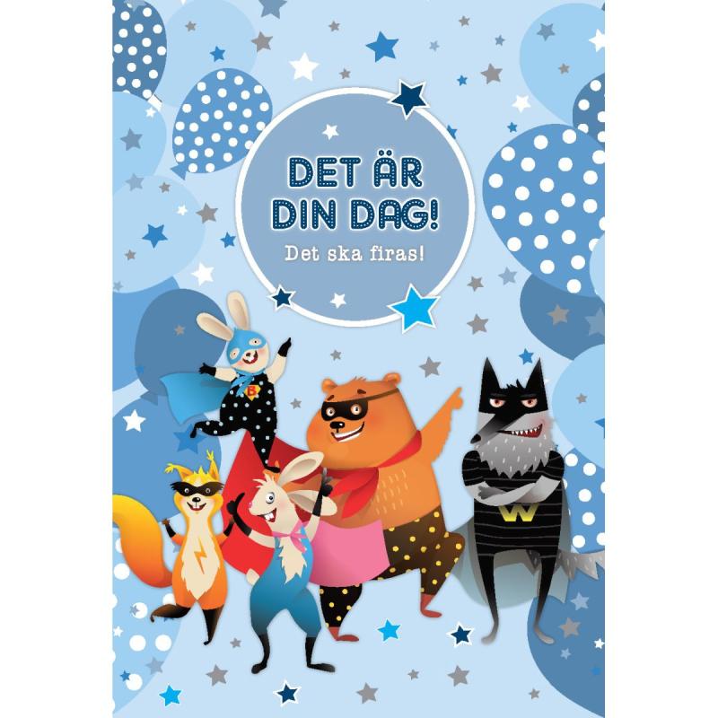 Dubbelt Barnkort Det är Din Dag - Spader