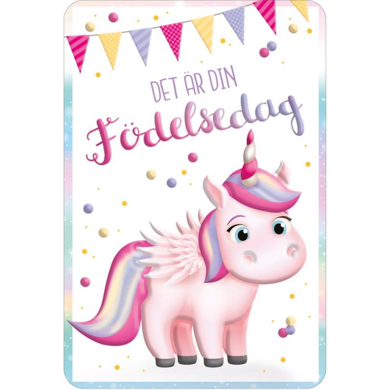 Dubbelt Barnkort Popzzz Unicorn - Spader