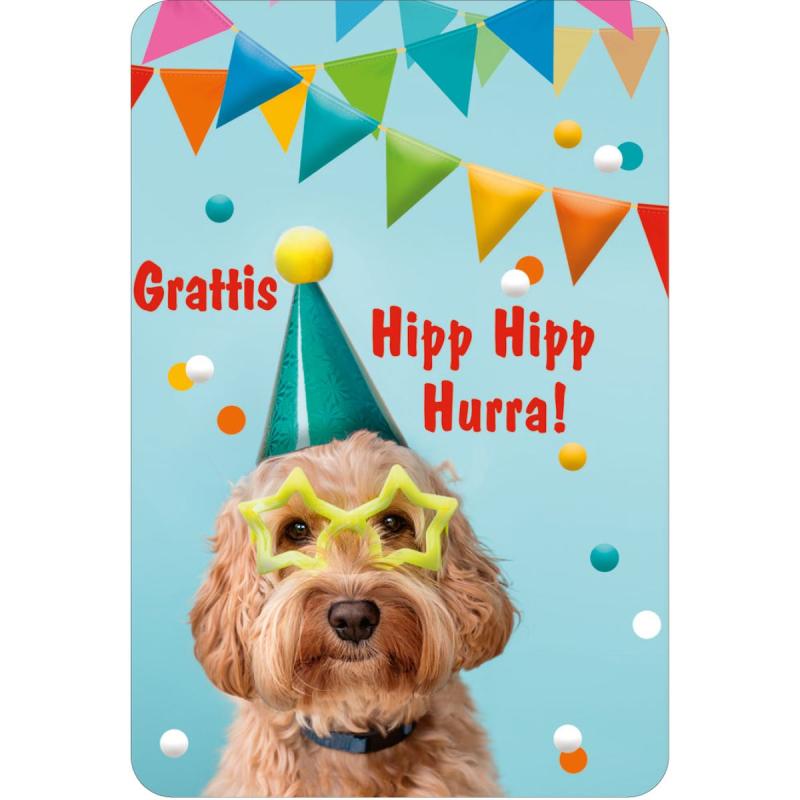 Dubbelt Barnkort Popzzz Hund - Spader