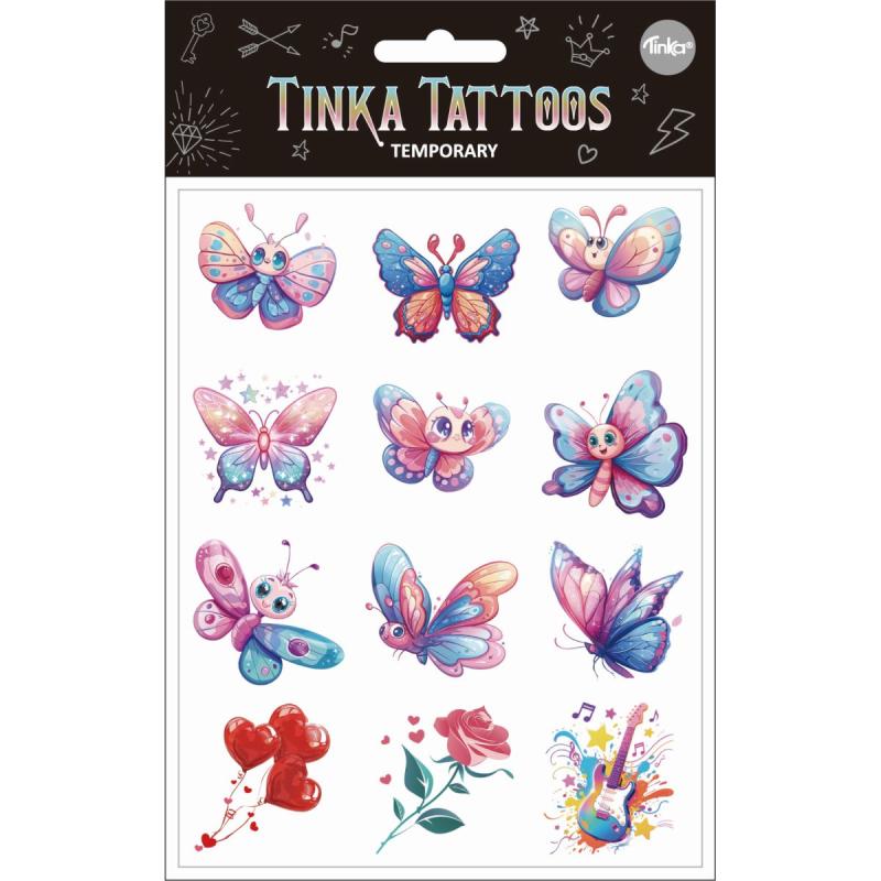 Tatuering Fjäril/Blommmor - Tinka