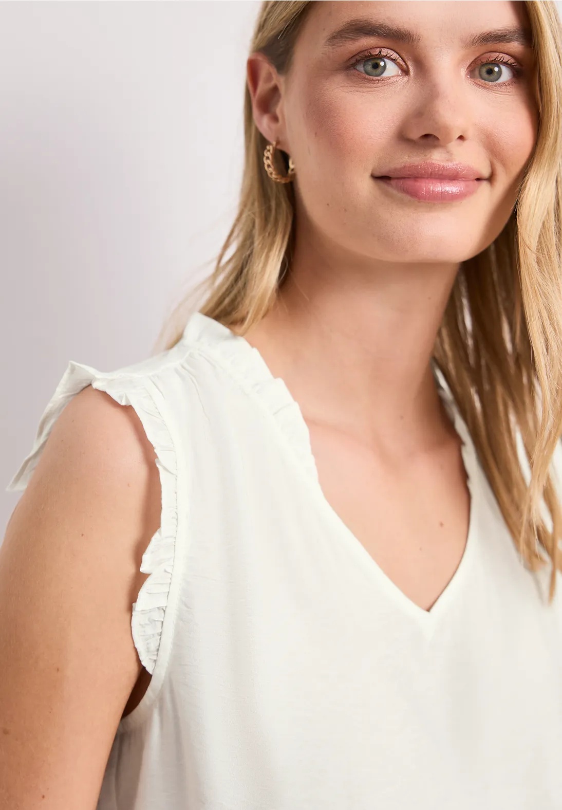 EOS Solid Top With Frills - Offwhite - Street One - 3