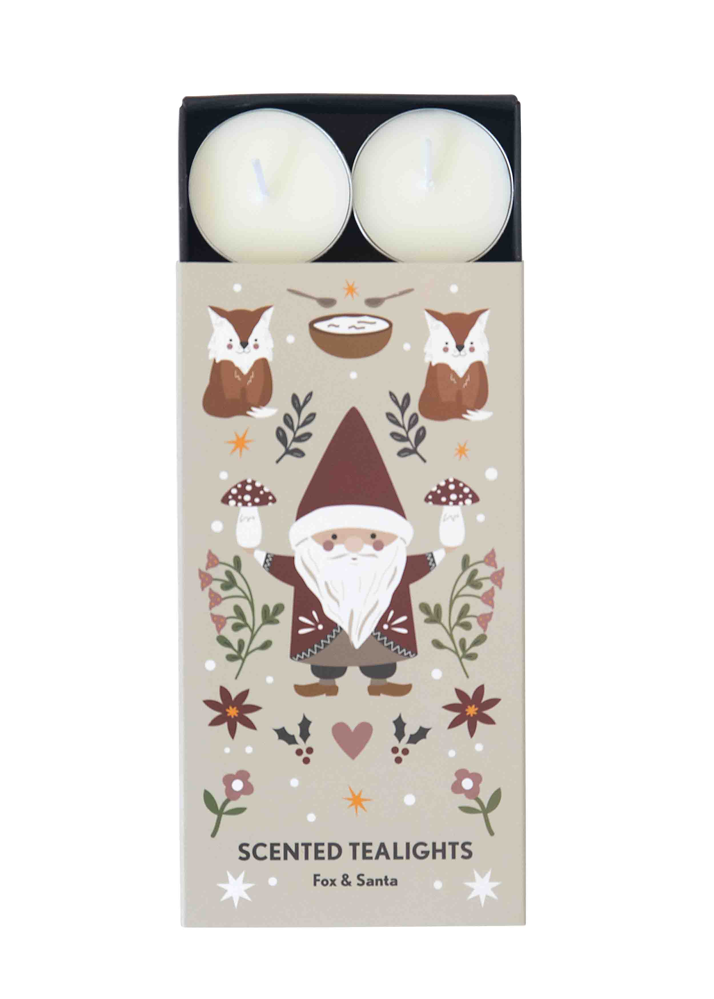 DOFTLJUS FOX & SANTA 8-PACK