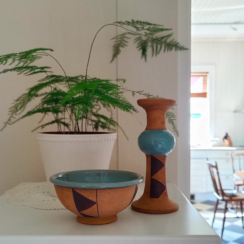 Skål & Ljusstake från Majlis keramik - 2