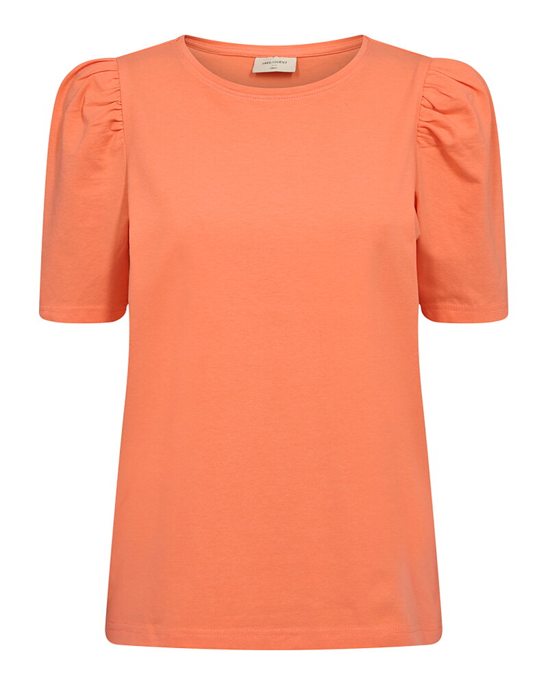 Topp Fenja kort puffärm orange