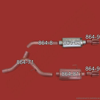 Right muffler Twin Pipe
