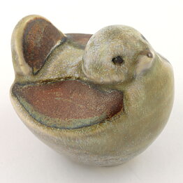 Josef Simon (1960s) Rounded Small Bird with Earthy Glaze 6 cm (1)