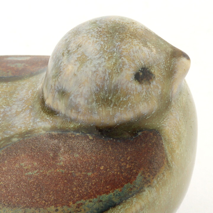 Josef Simon (1960s) Rounded Small Bird with Earthy Glaze 6 cm (1)