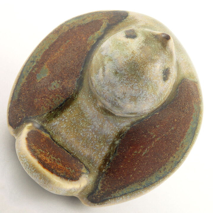 Josef Simon (1960s) Rounded Small Bird with Earthy Glaze 6 cm (1)