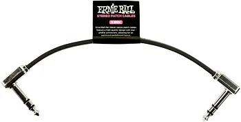 Ernie Ball 6408 15cm Svart Flat Patchkabel Stereo