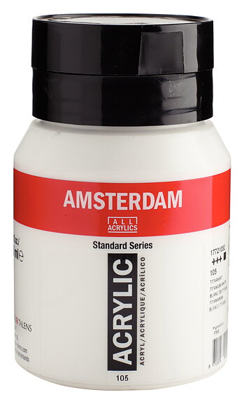 Akrylfärg Amsterdam 500 ml - 105 Titanium White 