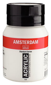 Akrylfärg Amsterdam 500 ml - 105 Titanium White 