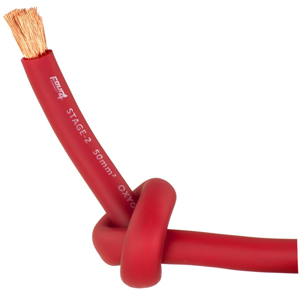 FOUR Connect 4-800217 STAGE2 50mm2 OFC power cable red  löpmeter